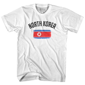North Korea Country Flag Heritage Womens Cotton Junior Cut T-Shirt - White North Korea Country Flag Heritage Womens Cotton Junior Cut T-Shirt - White