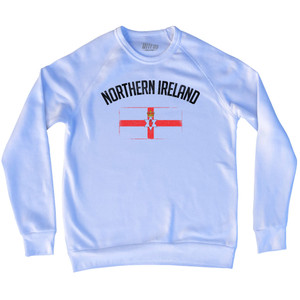 Northern Ireland Country Flag Heritage Adult Tri-Blend Sweatshirt - White Northern Ireland Country Flag Heritage Adult Tri-Blend Sweatshirt - White