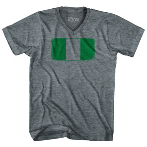 Nigeria Country Flag Tri-Blend V-neck Womens Junior Cut T-shirt - Athletic Grey Nigeria Country Flag Tri-Blend V-neck Womens Junior Cut T-shirt - Athletic Grey