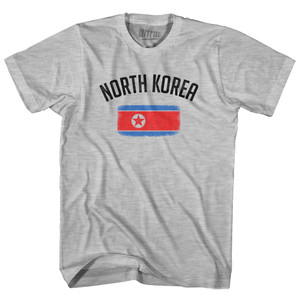 North Korea Country Flag Heritage Womens Cotton Junior Cut T-Shirt - Grey Heather North Korea Country Flag Heritage Womens Cotton Junior Cut T-Shirt - Grey Heather