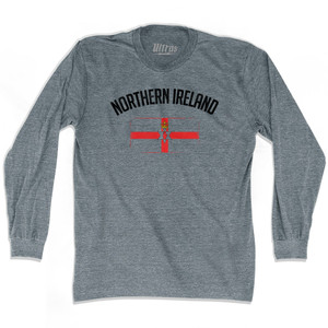 Northern Ireland Country Flag Heritage Adult Tri-Blend Long Sleeve T-shirt - Athletic Grey Northern Ireland Country Flag Heritage Adult Tri-Blend Long Sleeve T-shirt - Athletic Grey