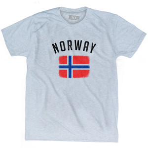 Norway Country Flag Heritage Adult Tri-Blend T-shirt - Athletic White Norway Country Flag Heritage Adult Tri-Blend T-shirt - Athletic White