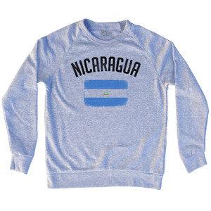 Nicaragua Country Flag Heritage Adult Tri-Blend Sweatshirt - Heather Grey Nicaragua Country Flag Heritage Adult Tri-Blend Sweatshirt - Heather Grey