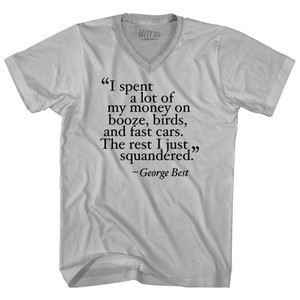 George Best Quote Soccer Adult Tri-Blend V-neck T-shirt - Cool Grey George Best Quote Soccer Adult Tri-Blend V-neck T-shirt - Cool Grey