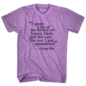George Best Quote Soccer Adult Tri-Blend T-shirt - Athletic Purple