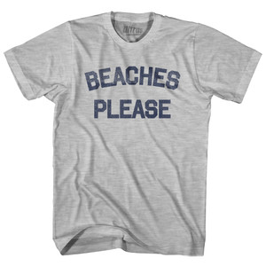 Beaches Please Adult Cotton T-shirt - Grey Heather