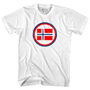 Norway Flag Adult Cotton T-shirt - White