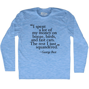 George Best Quote Soccer Adult Tri-Blend Long Sleeve T-shirt - Athletic Blue