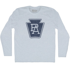 Pennsylvania PA Crest Adult Tri-Blend Long Sleeve T-shirt - Athletic White Pennsylvania PA Crest Adult Tri-Blend Long Sleeve T-shirt - Athletic White