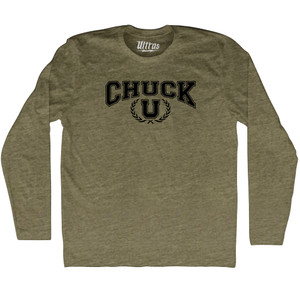 Chuck U Adult Tri-Blend Long Sleeve T-shirt - Athletic Military Green