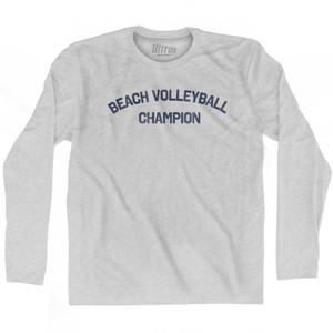 Beach Volleyball Champion Adult Cotton Long Sleeve T-shirt - Grey Heather Beach Volleyball Champion Adult Cotton Long Sleeve T-shirt - Grey Heather