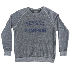 Fencing Champion Adult Tri-Blend Sweatshirt - Athletic Grey