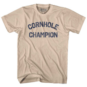 Cornhole Champion Adult Cotton T-shirt - Creme