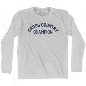 Cross Country Champion Adult Cotton Long Sleeve T-shirt - Grey Heather Cross Country Champion Adult Cotton Long Sleeve T-shirt - Grey Heather