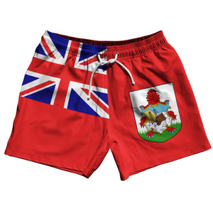 Bermuda Country Flag 5" Swim Shorts Made in USA - Red Bermuda Country Flag 5" Swim Shorts Made in USA - Red