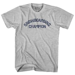 Snowboarding Champion Adult Cotton T-shirt - Grey Heather