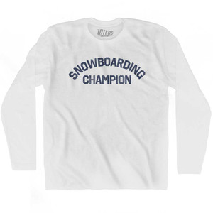 Snowboarding Champion Adult Cotton Long Sleeve T-shirt - White
