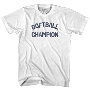 Softball Champion Adult Cotton T-shirt - White