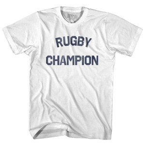 Rugby Champion Adult Cotton T-shirt - White