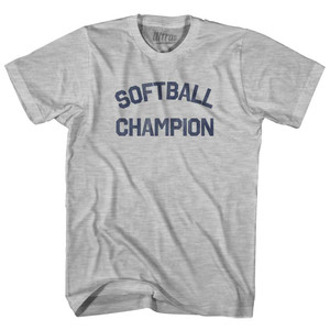 Softball Champion Womens Cotton Junior Cut T-Shirt - Grey Heather