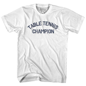 Table Tennis Champion Adult Cotton T-shirt - White