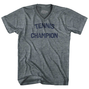Tennis Champion Adult Tri-Blend V-neck T-shirt - Athletic Grey