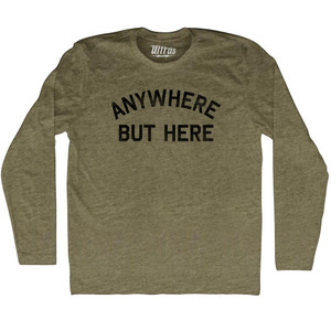 Anywhere But Here Adult Tri-Blend Long Sleeve T-shirt - Athletic Grey Anywhere But Here Adult Tri-Blend Long Sleeve T-shirt - Athletic Grey