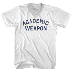 Academic Weapon Adult Tri-Blend V-neck T-shirt - White