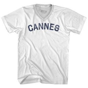 Cannes Adult Tri-Blend V-neck T-shirt - White