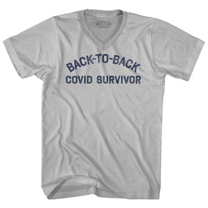 Back To Back Covid Survivor Adult Tri-Blend V-neck T-shirt - Cool Grey Back To Back Covid Survivor Adult Tri-Blend V-neck T-shirt - Cool Grey