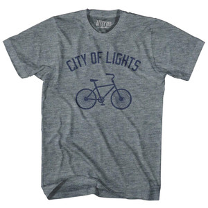 City Of Lights Bike City Adult Tri-Blend T-shirt - Athletic Grey City Of Lights Bike City Adult Tri-Blend T-shirt - Athletic Grey