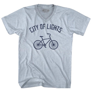 City Of Lights Bike City Adult Tri-Blend V-neck T-shirt - Athletic White City Of Lights Bike City Adult Tri-Blend V-neck T-shirt - Athletic White