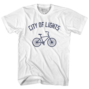 City Of Lights Bike City Womens Cotton Junior Cut T-Shirt - White City Of Lights Bike City Womens Cotton Junior Cut T-Shirt - White