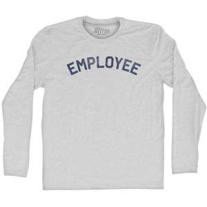 Employee Adult Cotton Long Sleeve T-shirt - Grey Heather