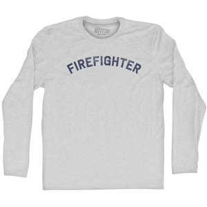 Firefighter Adult Cotton Long Sleeve T-shirt - Grey Heather