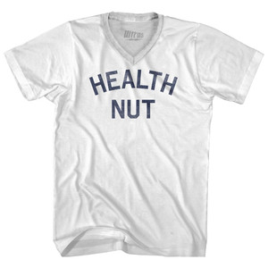 Health Nut Adult Tri-Blend V-neck T-shirt - White