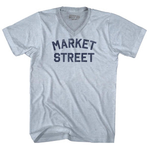Market Street Adult Tri-Blend V-neck T-shirt - Athletic White