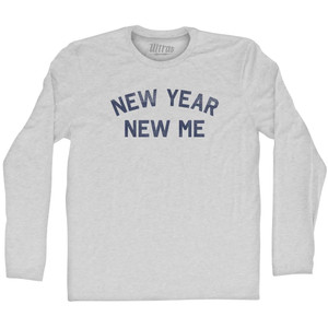 New Year New Me Adult Cotton Long Sleeve T-shirt - Grey Heather