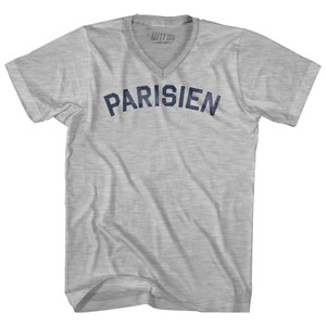 Parisien Adult Cotton V-neck T-shirt - Heather Grey