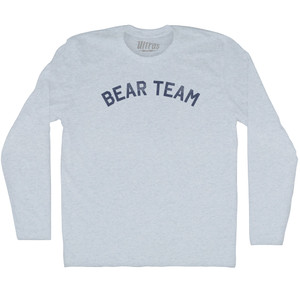Bear Team Adult Tri-Blend Long Sleeve T-shirt - Athletic White