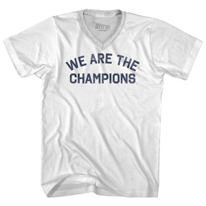 We Are The Champions Adult Tri-Blend V-neck T-shirt - White
