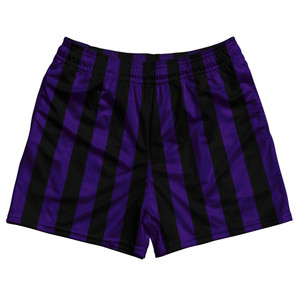Purple Violet Laker & Black Rugby Gym Short 5 Inch Inseam With Pockets Made In USA - Purple Violet Laker & Black Purple Violet Laker & Black Rugby Gym Short 5 Inch Inseam With Pockets Made In USA - Purple Violet Laker & Black