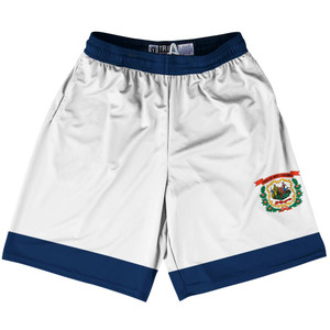 West Virginia US State Flag Lacrosse Shorts Made In USA by Lacrosse Shorts