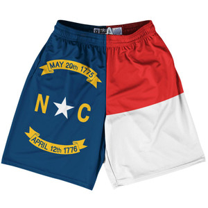 North Carolina US State Flag Lacrosse Shorts Made In USA by Lacrosse Shorts North Carolina US State Flag Lacrosse Shorts Made In USA by Lacrosse Shorts