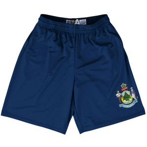 Maine US State Flag Lacrosse Shorts Made In USA by Lacrosse Shorts