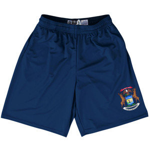 Michigan US State Flag Lacrosse Shorts Made In USA by Lacrosse Shorts Michigan US State Flag Lacrosse Shorts Made In USA by Lacrosse Shorts
