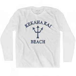 Hawaii Kekaha Kai Beach Trident Adult Cotton Long Sleeve T-Shirt by Ultras