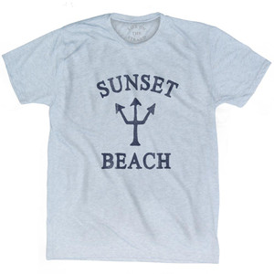 Hawaii Sunset Beach Trident Adult Tri-Blend T-Shirt by Ultras