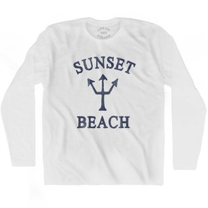 Hawaii Sunset Beach Trident Adult Cotton Long Sleeve T-Shirt by Ultras Hawaii Sunset Beach Trident Adult Cotton Long Sleeve T-Shirt by Ultras
