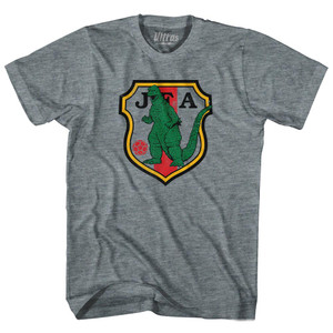 Japan Godzilla Soccer Crest Adult Tri-Blend T-Shirt by Ultras Japan Godzilla Soccer Crest Adult Tri-Blend T-Shirt by Ultras